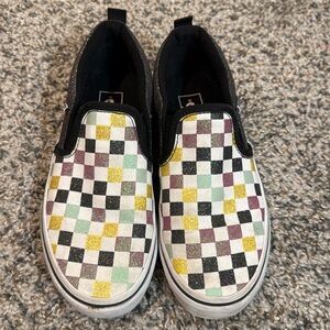 Vans Checkered glitter girl shoes size 2